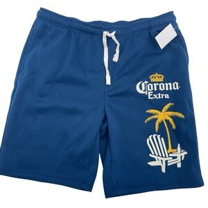 Corona Extra Fleece Shorts Mens Size 2XL Royal Blue Lounge Sleep Beer NWT